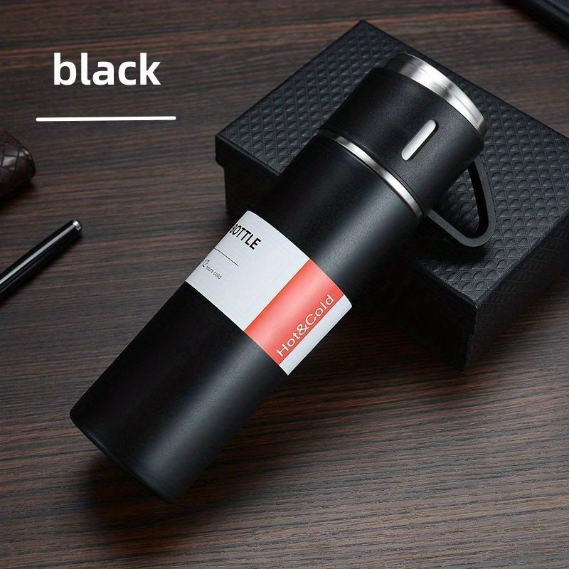 Stainless Steel Thermal Cup Set Double Layer Leakproof Water Bottle