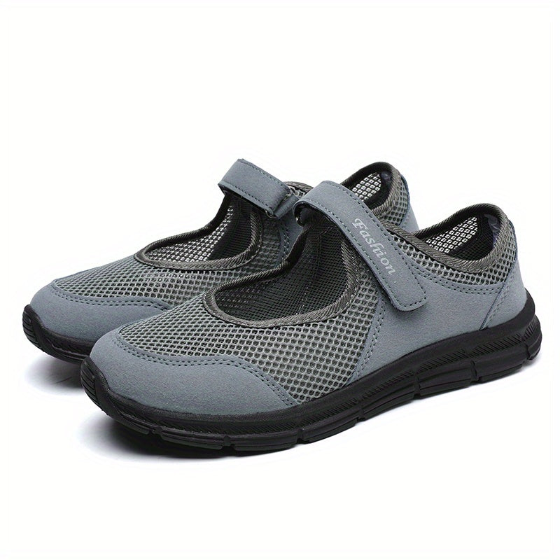 Women's Breathable Walking Shoes Hook & Loop Backless Flat Shoes