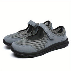 Women's Breathable Walking Shoes Hook & Loop Backless Flat Shoes
