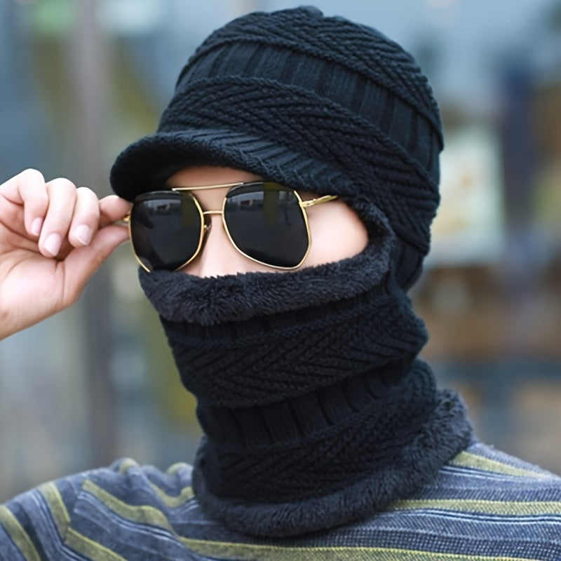 Vintage Winter Men's Warm Ear Protection Windproof Face Cover Hat
