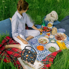 Insulated Lunch Bag Fox Forest Pattern Large Tote Bag Zipper Cooler Bag