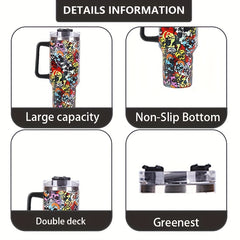 Aeyeele 40oz Skull Series Water Bottle Tumbler Insulated Stainless Steel