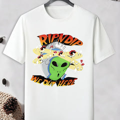 Men's Alien Pattern T-shirt Active Stretch Tee For Outdoor