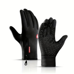 Men's Winter Cycling Gloves Touch Screen Compatible Warm Windproof Full Finger