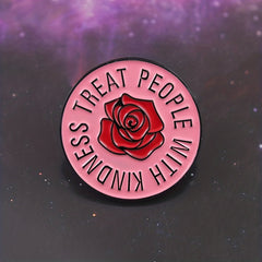 Kindness Brooch Red Pink Round