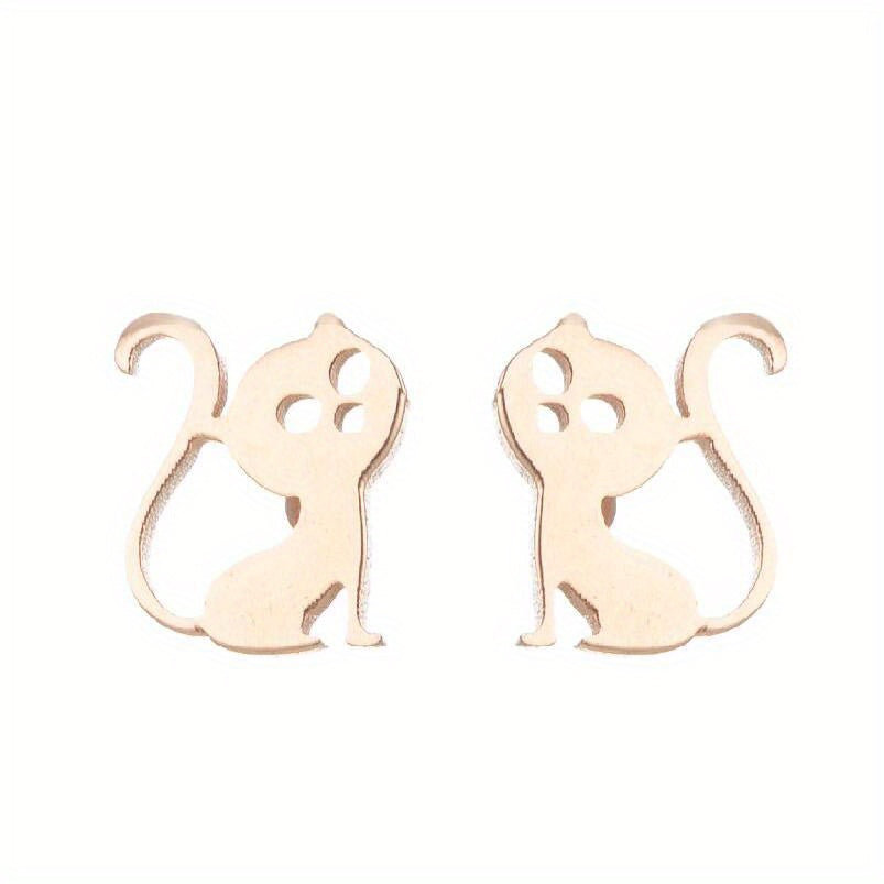 2pcs Men's Stainless Steel Mini Stud Earrings For Students