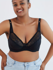  Lace Bow Detail Bralette With Adjustable Straps