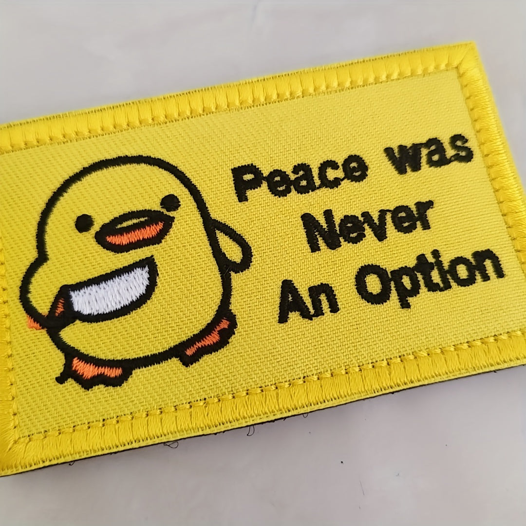 Funny Chick Peace Never an Option Patch for Jackets Jeans Backpacks