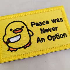 Funny Chick Peace Never an Option Patch for Jackets Jeans Backpacks