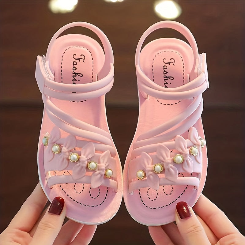 Toddler Girls Flower Flat Sandals Anti-Skid Soft Sole