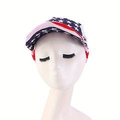 Flag Print Head Scarf Hat UV Protection Sun Visor Cap