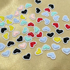 30 Mixed Peach Heart Nail Art Sticker Drill Decoration