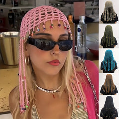 Hip Hop Boho Knitted Beanie Hat Lady Crochet Tassel Skull Cap
