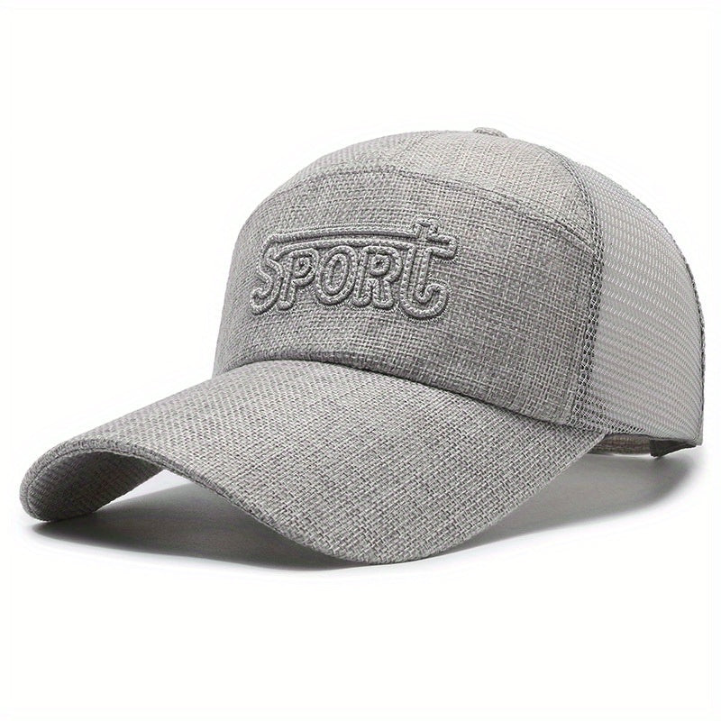 Men's Extended Brim Linen Net Baseball Cap