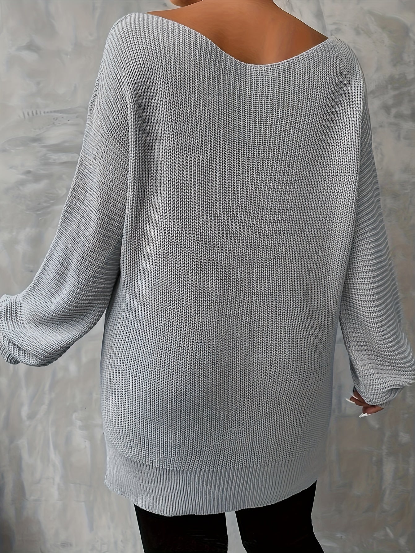  Casual Sweater Women's Solid Long Sleeve Loose Pullover Jumper