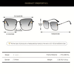 Honeybee Square Sunglasses Gradient UV400 Metal Glasses