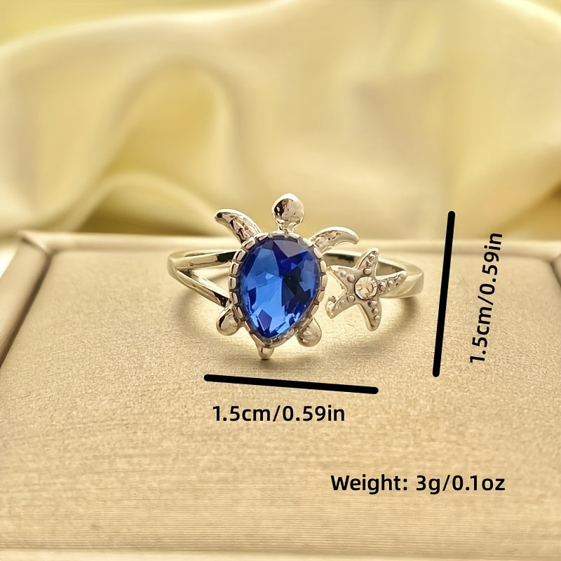 Turtle Starfish Alloy Ring Holiday Party Girls Gift