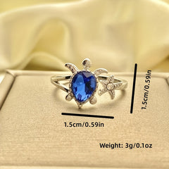 Turtle Starfish Alloy Ring Holiday Party Girls Gift