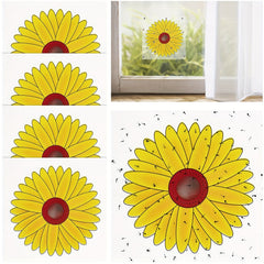 4pcs Indoor Sunflower Fly Catcher Window Fly Sticker
