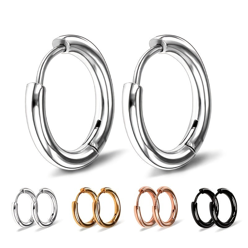 Stainless Steel Hoop Earrings Circle Ear Piercing Jewelry