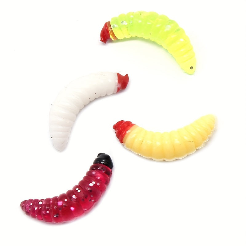 50pcs Soft Fishing Worm Baits Silicone Lures for Bass Fishing Tackle