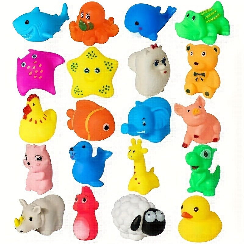 25 Assorted Animal Bulk Toys for Toddlers - Bathtub and Pool Floating Toys