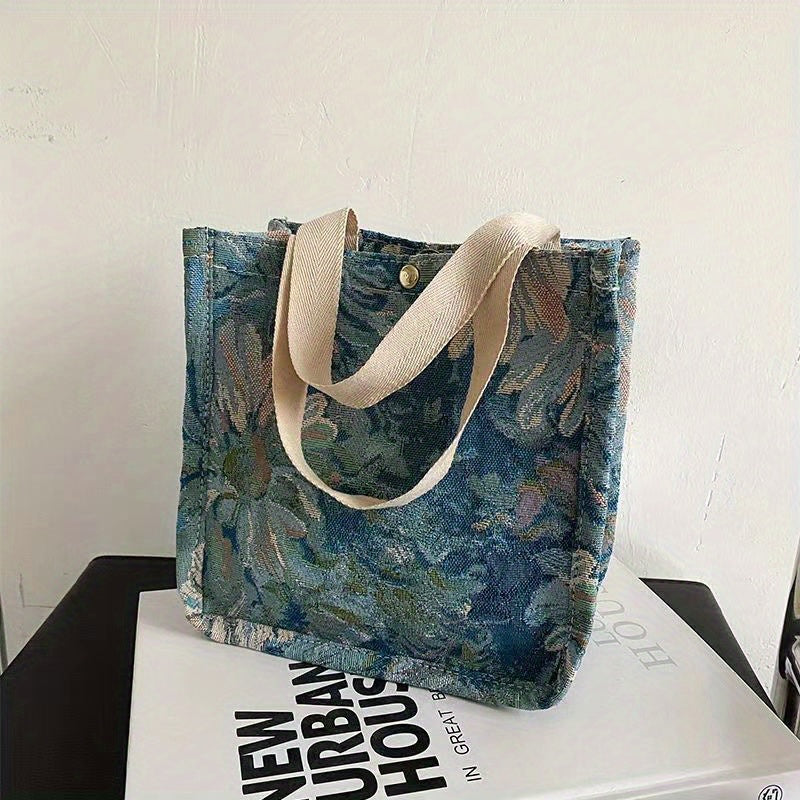 Vintage Flower Tote Bag Women's Handbag