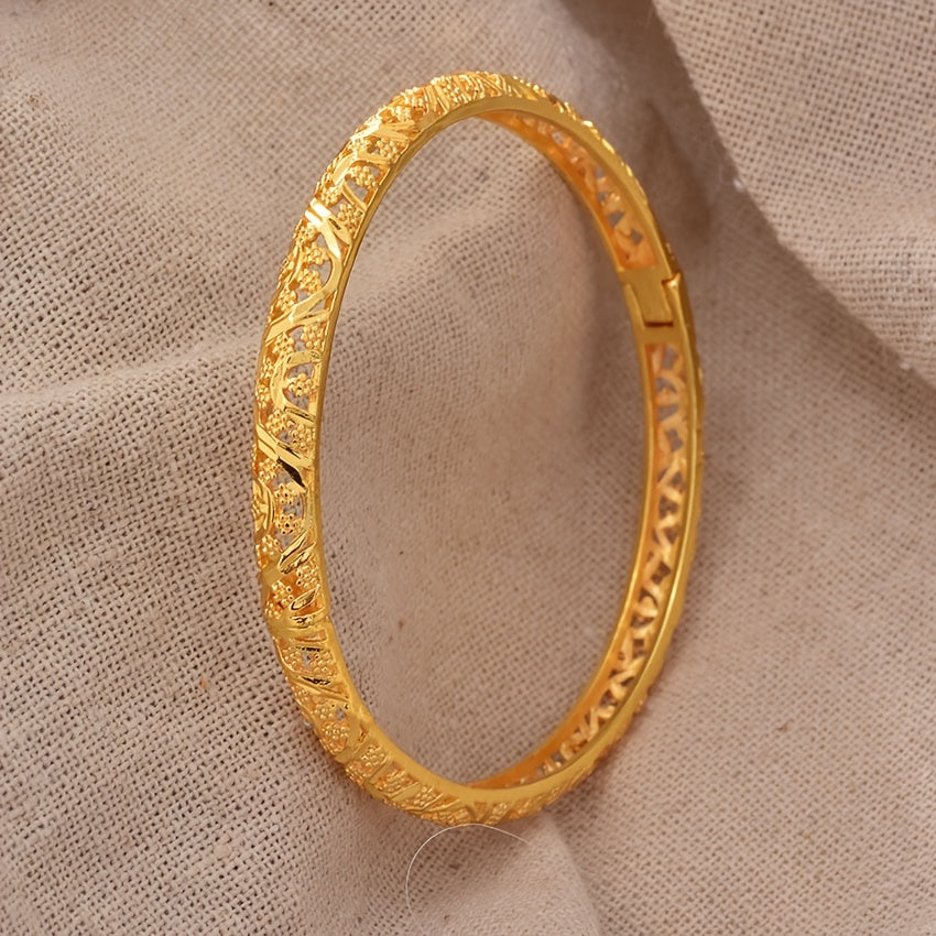 Boho Style Copper Open Bangle Bracelet 18K Plated For Mother's Gift