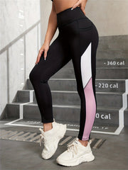 High Waist Yoga Leggings Contrast Stitching Slimming Sexy Activewear