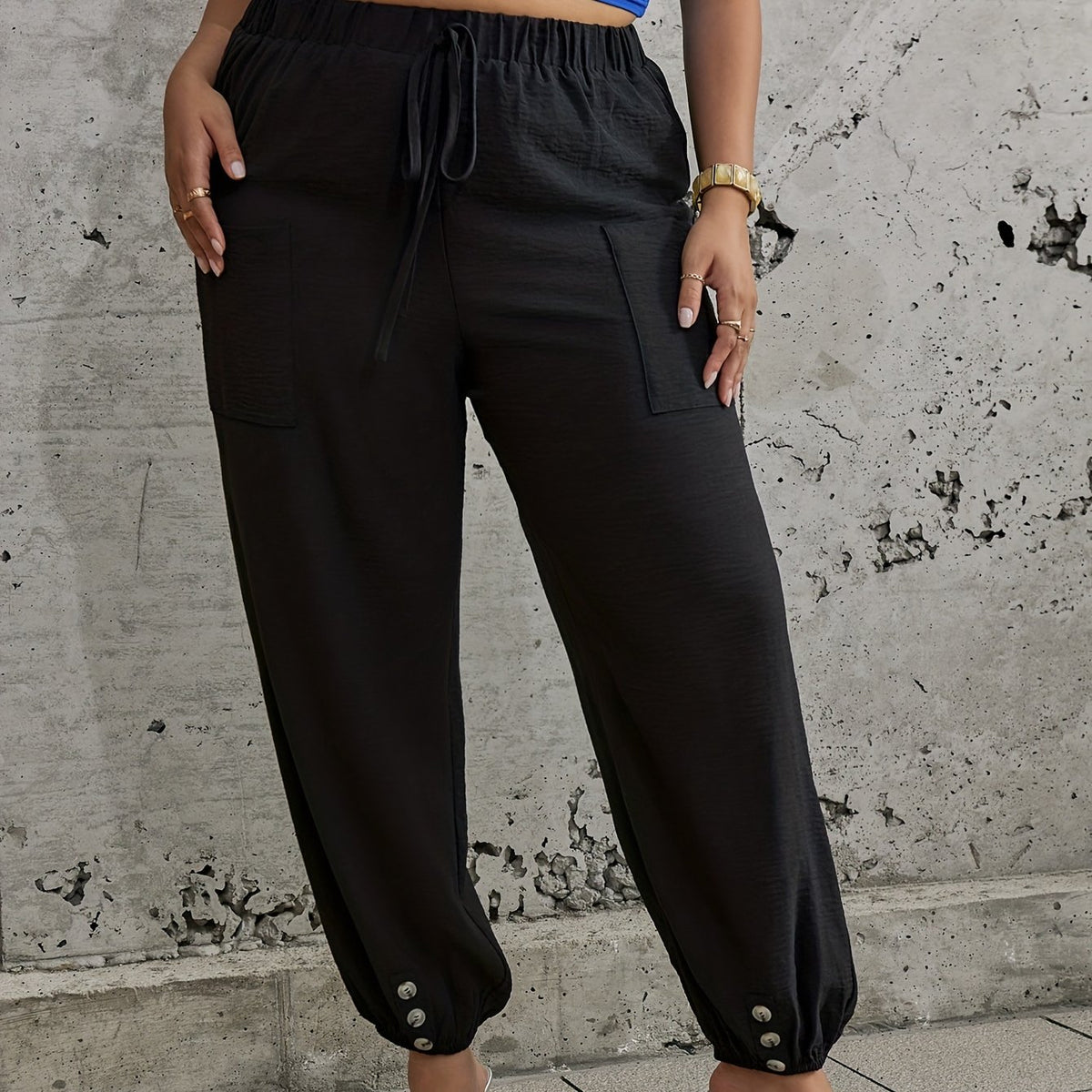  Women's High Rise Jogger Trousers With Pockets