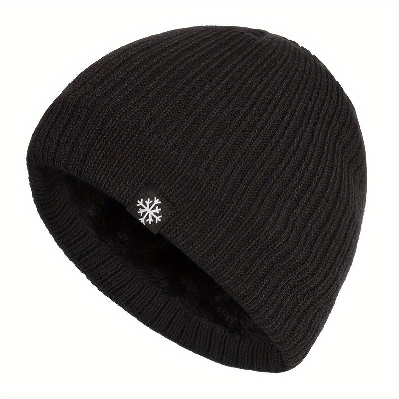 Velvet Knitted Beanie Ear Protection Hat for Outdoor Winter Activities