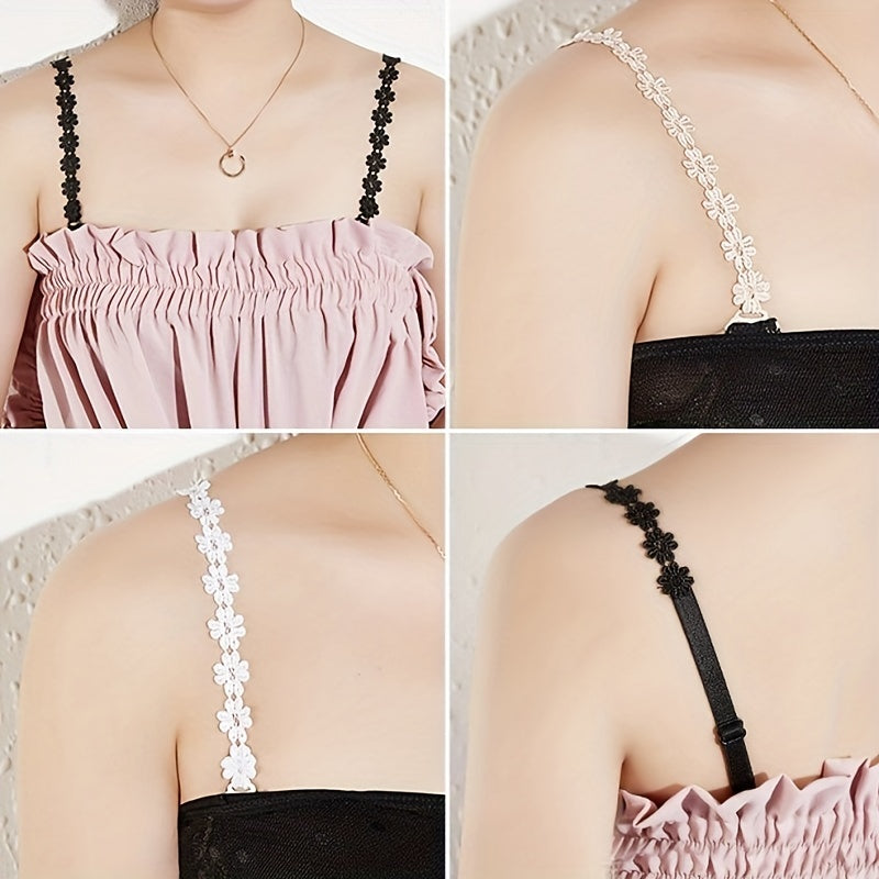 3 Pairs Lace Flower Underwear Straps Sexy All match Anti-slip Bra Straps