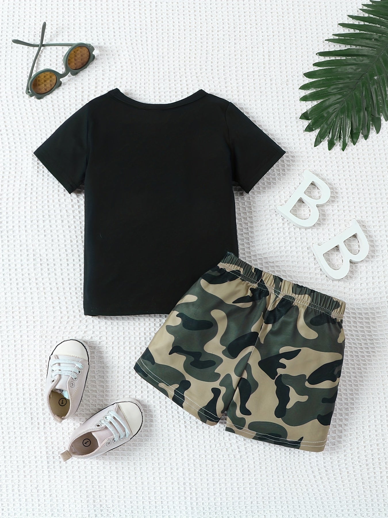 2pcs Boys Camo Cotton T shirt & Shorts Baby Summer Clothing