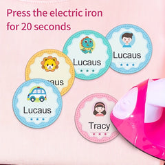 16pcs Boy Waterproof Name Sticker Iron On Label Custom Medium Size
