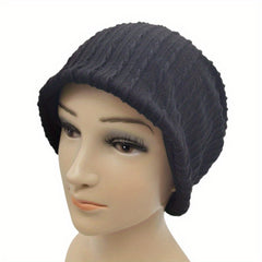 Ribbed Knitted Beanie Turban Cap Solid Elastic Skull Cap Lightweight Chemo Hats