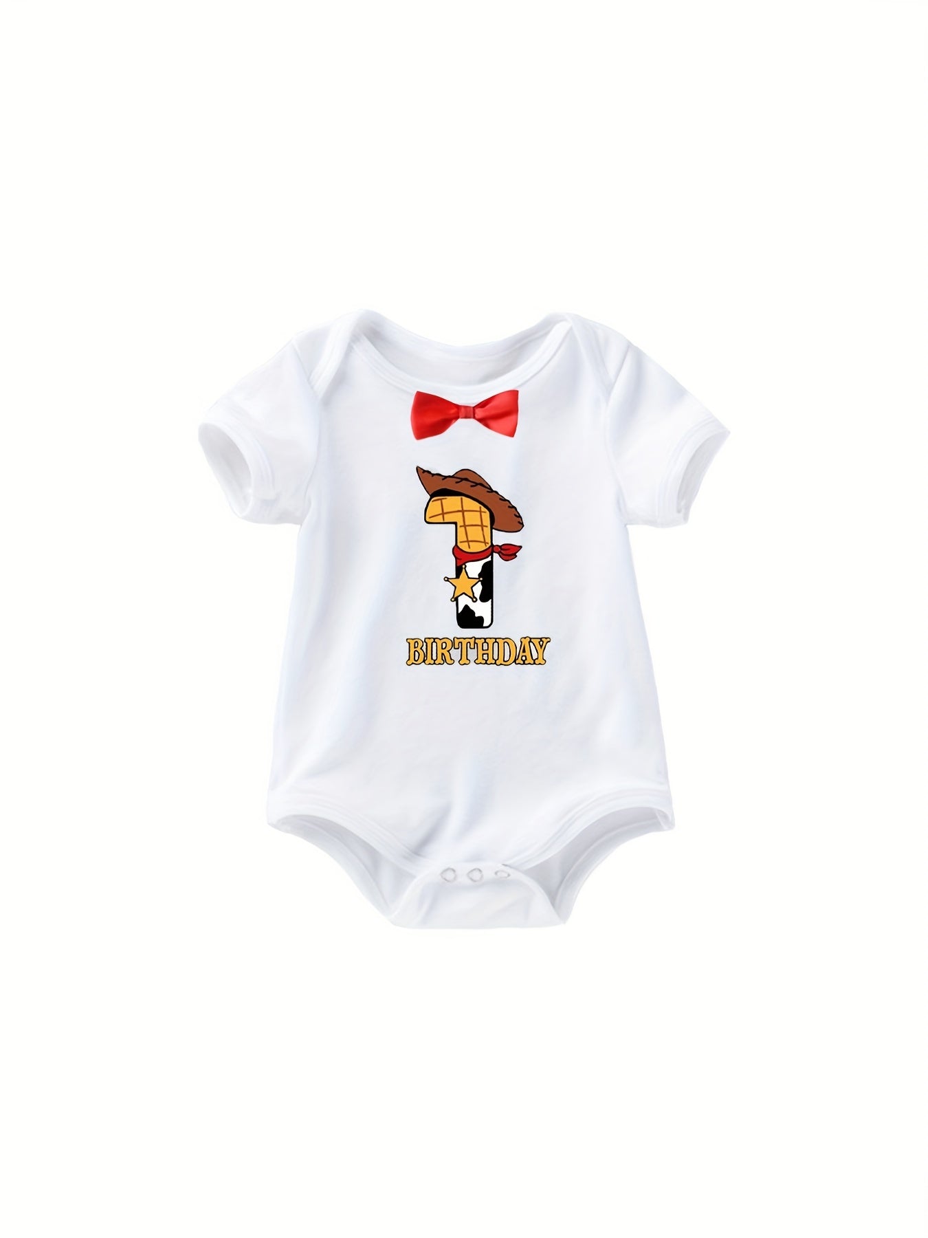 Baby Boys Birthday Onesie Short Sleeves Soft Comfortable Breathable