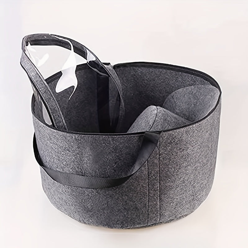 Large Felt Cowboy Hat Storage Box Dustproof Lid Closet Organization