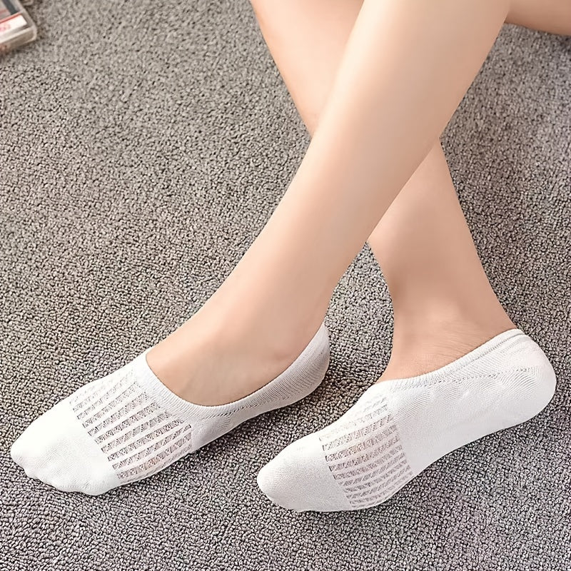 5 Pairs Women's Low Cut Ankle Socks Soft & Lightweight Solid Colors