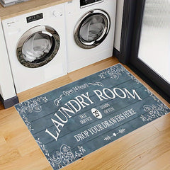 Retro Area Rug English Letter Pattern Carpet