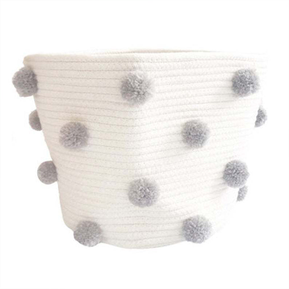 Kids' Fur Ball Storage Bucket Toy Diaper Clothes Storage Box Basket