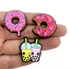 30pcs Cartoon Food & Beverage Shoe Charms Decorations Party Favors