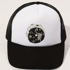 Astronaut Planet Trucker Hat Baseball Cap Sunshade Dad Hat