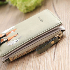 Zipper Small Wallet Women's Snap Button Wallet