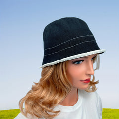 Cotton Bucket Hat Solid Sunscreen Foldable Cloche Women Outdoor