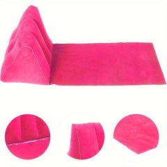Inflatable Beach Mat Rose Red, Portable Triangle Cushion