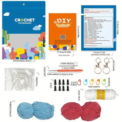 1pc Crochet Material Bag Doll DIY Eight Claw Fish Wool English Instruction Book