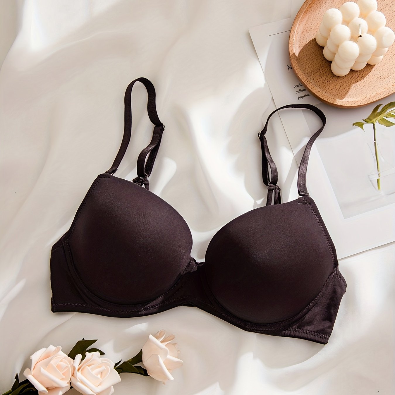 Comfy Solid T-Shirt Bra Push Up Lingerie