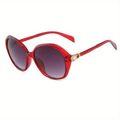 Y2K Oval Sunglasses Rhinestone Decor Gradient Glasses UV400