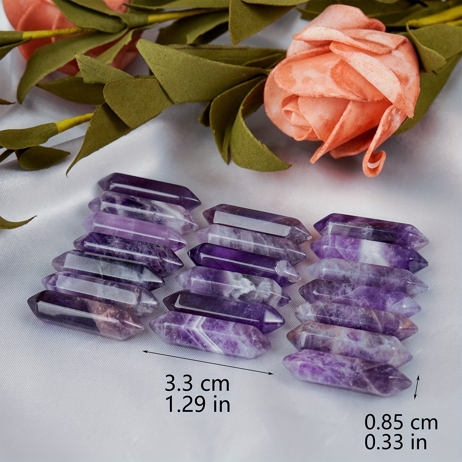 Amethyst Healing Crystal Cubes Set - Natural Tumbled Wand for Reiki Balance