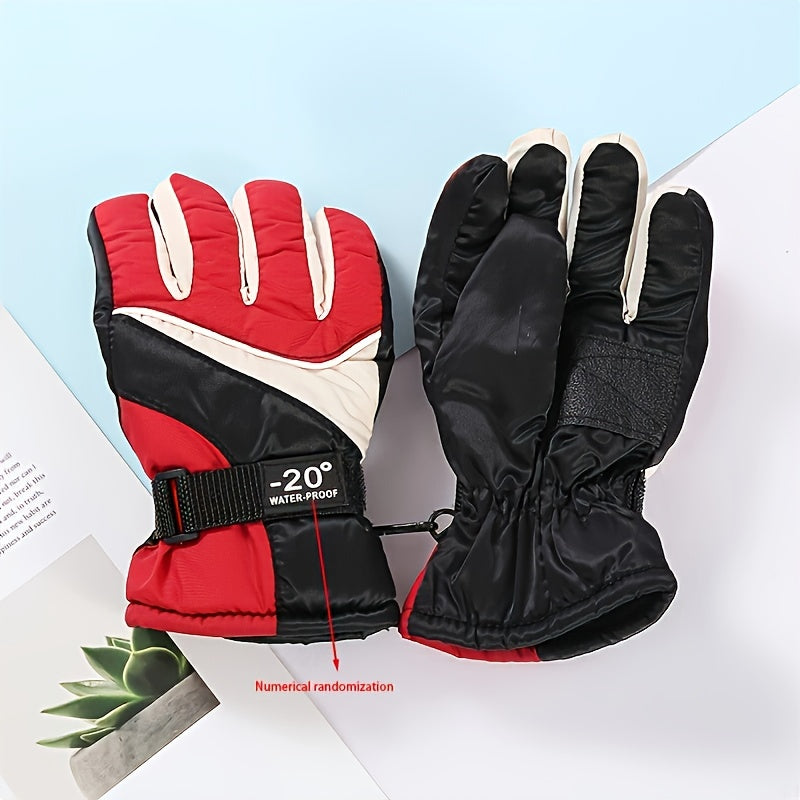 Kids Winter Skiing Gloves Waterproof Windproof Warm Outdoor Sports 6-8 Years